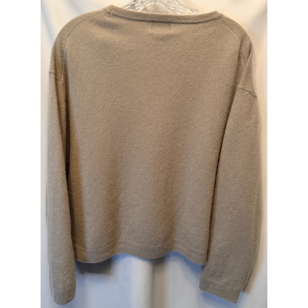 H&M 100% Cashmere Sweater Women's Large Crew Neck Pullover Lightweight Silver - Picture 3 of 6